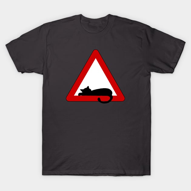 Warning! Lazy cat! T-Shirt by Dannysdesigns80 